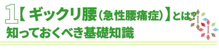 ギックリ腰(急性腰痛症)とは?知っておくべき基礎知識
