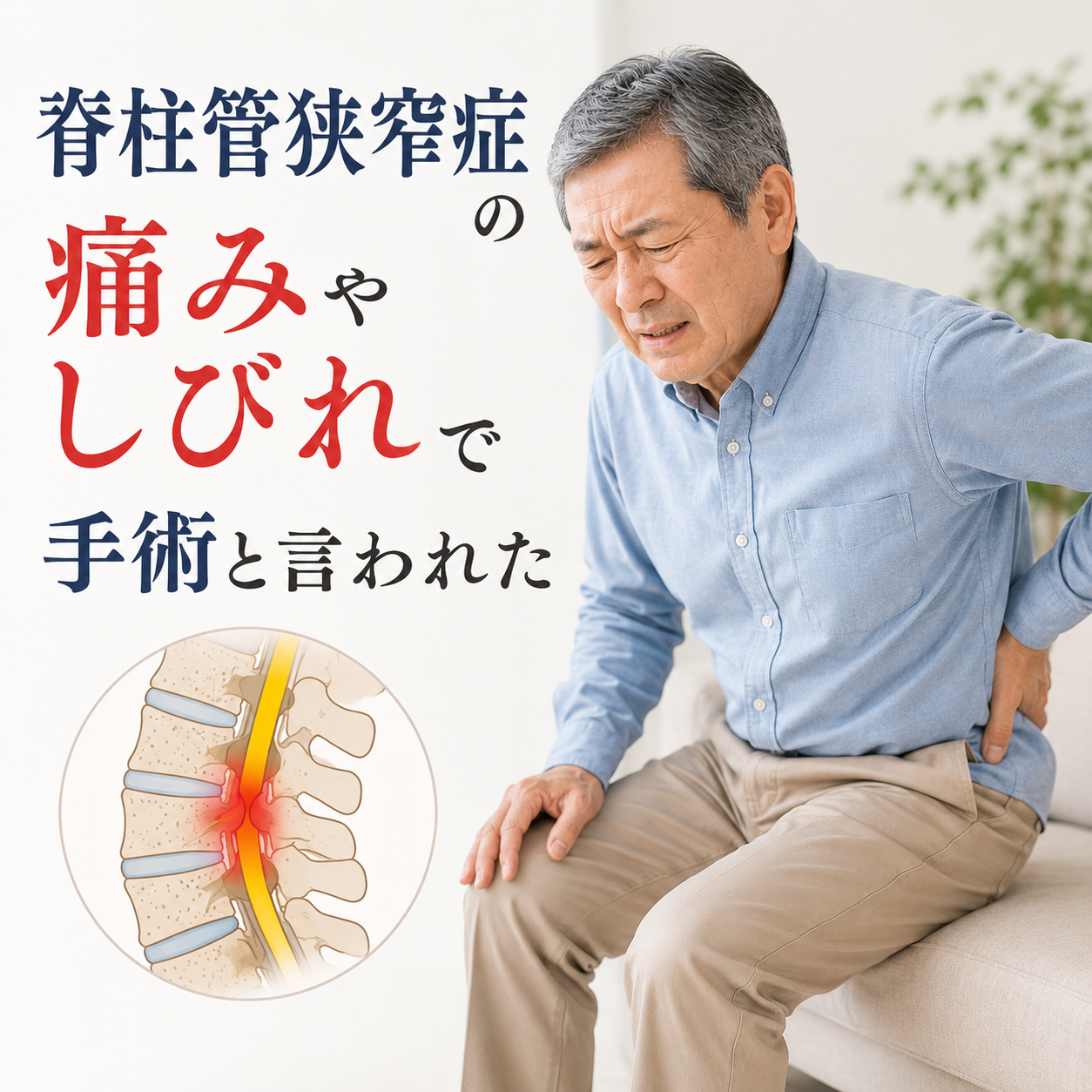 脊柱管狭窄症の痛みやしびれで手術が必要と言われた方必見です