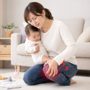 産後骨盤矯正のお悩みに膝の痛みも多い悩み