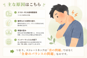 ストレートネックの主な原因